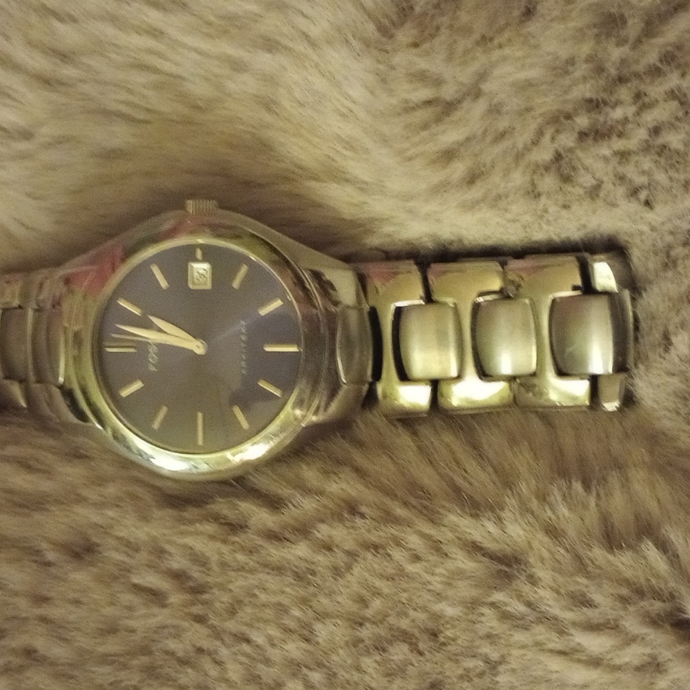 Vtg 1990s Fossil Arkitekt FS 2906 Quartz Blue Face Gents Bracelet Wrist Watch